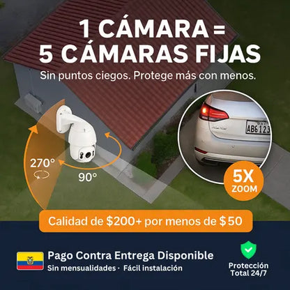 Cámara de Vigilancia PTZ Resolución 4K Visión Nocturna con Detección de Movimiento Humano